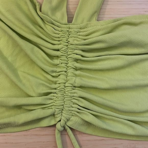 Urban Outfitters Women's Yellow and Green Crop-top - Picture 2 of 3